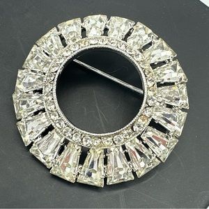 Vintage Rare Tapered Marquise Rhinestone Art Deco Style Brooch #771